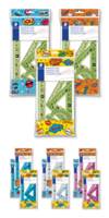 STAEDTLER® 569 PB - Polybag 1 set de géométrie (règle 30 cm, rapporteur 10 cm, équerres 60, 30 & 45, 45) couleurs assorties - Edition Comic