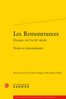 Les remontrances, Europe, xvie-xviiie siècle