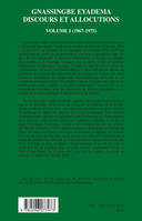 Discours et allocutions, Volume I, 1967-1975, Gnassingbé Eyadema (Volume I ), Discours et allocutions (1967-1975)