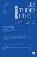 Les études philosophiques 2002 - n° 4, Whitehead