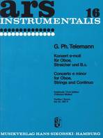 Konzert, für Oboe, Streicher und B.c.. TWV 51:e1. Partition.