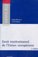 Droit institutionnel de l'Union européenne, 2ème édition