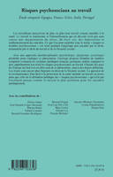 Risques psychosociaux au travail, Etude comparée Espagne, France, Grèce, Italie, Portugal