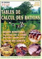 Tables de calcul des rations, normes 1989-1998