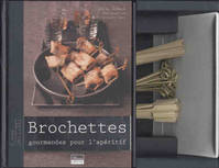 Coffret Brochettes gourmandes pour l'apéritif (1 livre + un plat en porcelaine + 100 brochettes en bambou) - Julie Schwob