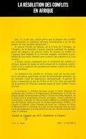 La résolution des conflits en Afrique