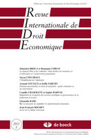 REVUE INTERNATIONALE DE DROIT ECONOMIQUE N.3 2015