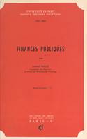 Finances publiques, 1961-1962