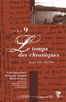 Correspondance Alexandre Vialatte-Henri Pourrat., 9, Correspondance Alexandre Vialatte – Henri Pourrat, Tome 9 : Le temps des chroniques (janvier 1952 – mai 1959)