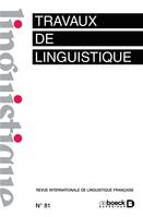 Travaux de linguistique n° 81, Varia