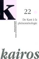 De kant à la phenomenologie revue kairos n22, De Kant à la phénoménologie, De Kant à la phénoménologie