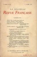 La Nouvelle Revue Française N' 52 (Avril 1913)
