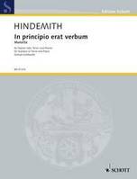 In principio erat verbum, Motet pour soprano ou ténor et piano d'après le texte de Jean 1,1-14. soprano or tenor and piano.