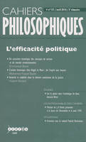 CAHIERS PHILOSOPHIQUES, N. 121 (1/2010)  L EFFICACITE POLITIQUE