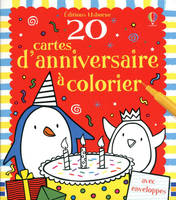 20 CARTES D'ANNIVERSAIRE A COLORIER