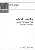 Irish wren song, two-part chorus (SS) and piano. Partition de chœur.
