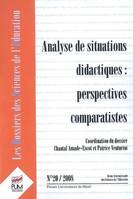 Analyse de situations didactiques : perspectives comparatistes, Analyse de situations didactiques : perspectives comparatistes