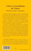 ISLAM ET MUSULMANS DE FRANCE, Pluralisme, laïcité et citoyenneté