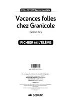 VACANCES FOLLES CHEZ GRANICOLE - FICHIER PEDAGOGIQUE