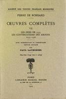 Tome VII - Les Odes (1555), Les Continuations des Amours (1555-1556)