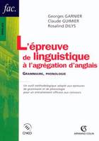 L'épreuve de linguistique à l'agrégation d'anglais, Grammaire, phonologie