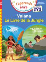 J'apprends à lire avec les grands classiques, DIsney - Vaiana / Le livre de la jungle Spécial DYS (dyslexie)