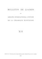 Bulletin liaison groupe étude céramique t 12