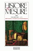 Histoire & Mesure, vol. XXII, n° 2/2007, Déviance, justice et statistiques