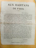 Aux Habitans de Paris. Paris le 31 juillet 1830. [ Rare Affiche de La Fayette annonçant la nomination du Duc d'Orléans au lendemain des Trois Glorieuses ] :  