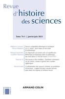 Revue d'histoire des sciences 1/2023