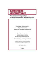 Lexique, dictionnaire et connaissance dans une société multilingue, 2007 (2008) - 33.1