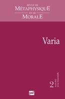 Revue de métaphysique et de morale 2012 - n° ..., Varia