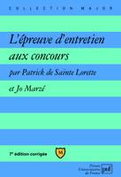 l'epreuve d'entretien aux concours 7e ed