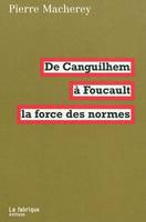 De Canguilhem à Foucault, la force des normes