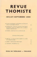 Revue thomiste - N°3/1999