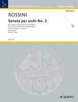 Sonata per archi, No. 2 A Major. 2 violins, cello and double bass (soloistsstisch or choirisch). Partition.