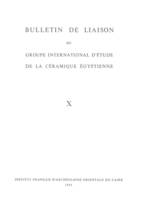 Bulletin liaison groupe étude céramique t 10