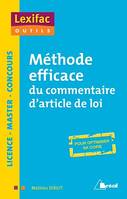 Méthode efficace du commentaire d'article de loi - Licence, Master, Concours