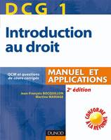 1, DCG 1 - Introduction au droit - 2ème édition - Manuel et applications, manuel et applications
