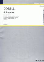 6 Sonatas, from op. 5. treble recorder and piano.