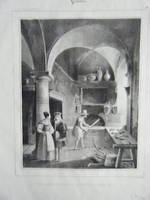 LITHOGRAPHIE 19ème RAPAHAEL CHEZ LA BOULANGERE