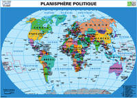 Planisphère Relief - Planisphère politique - Carte murale - 051875