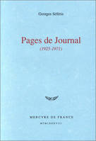 Pages de Journal, (1925-1971)