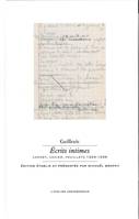 Écrits intimes, Carnet, cahier, feuillets 1929-1938