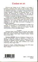 L'audace en art, [actes du colloque, Médiathèque du Gosier, Guadeloupe, 7-8 décembre 2002]