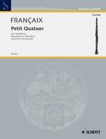 Petit Quatuor, for saxophones. 2 clarinets, basset horn and bass clarinet in Bb. Partition et parties.