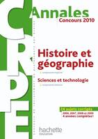 Histoire et géographie, composante majeure, sciences et technologie, composante mineure / concours 2, composante majeure