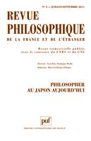 Revue philosophique 2011 tome 136 - n° 3, Philosopher au Japon aujourd'hui