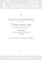 I love you, my life, Madrigal aus Il quinto libro de madrigali. 59. SV 104. mixed choir (SSATB). Partition de chœur.