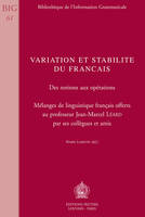 Variation et stabilité du français, des notions aux opérations